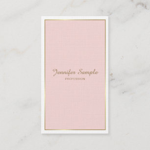 Gold Blush Rosa Weiß Moderne Elegant Trendy Luxus Visitenkarte