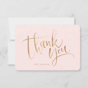 Gold Blush Simple moderne Calligraphie merci