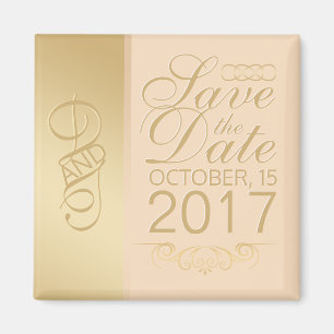 Gold Blush Speichern Sie das Date Magnet