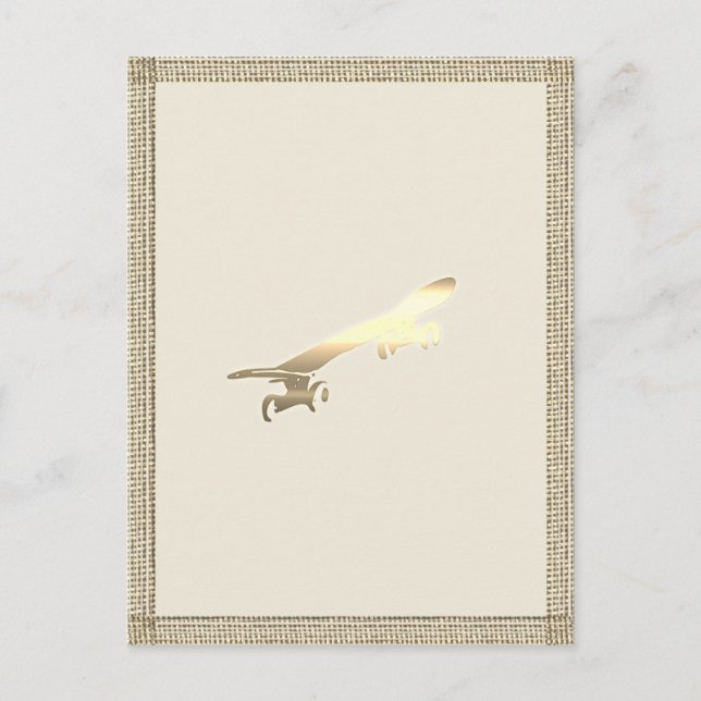 Gold Board Skateboard Kinder Postkarte (Vorderseite)
