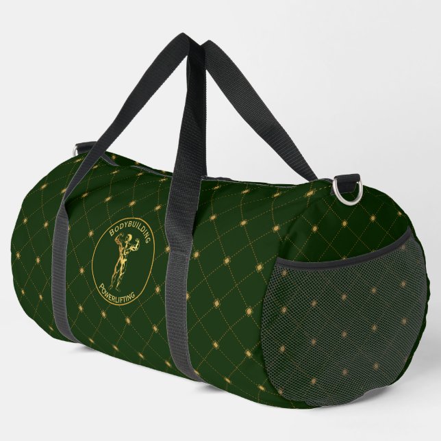 Gold-Bodybuilding und Kraftarbeit Duffle Bag (Rechte Ecke)