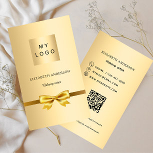 Gold-Bogen-Logo Qr-Code für soziale Medien Visitenkarte