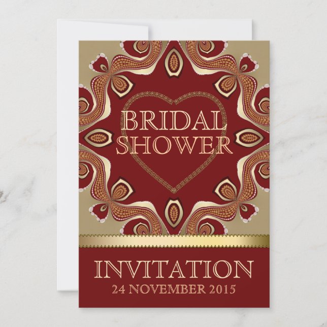 Gold Bohemisch Earth Liebe Bridal Shower Einladung (Vorderseite)