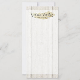 Gold Bohemisch Feather auf rustikalen Holzkarten