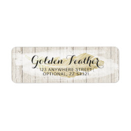 Gold Bohemisch Feather Rustikale Rücksendeadresse