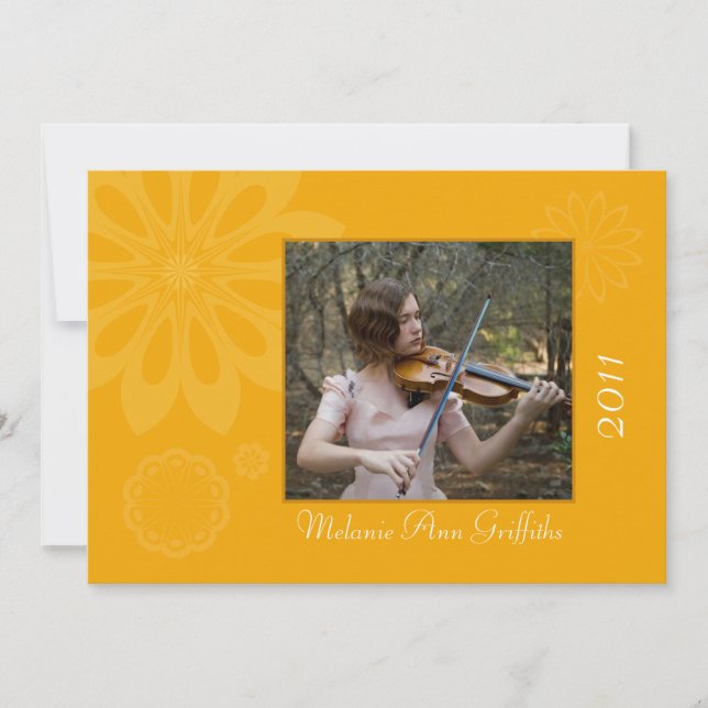 Gold Bohemisch Floral Abschluss Ankündigung (Vorderseite)