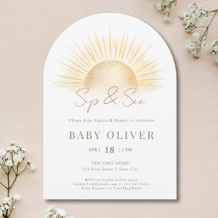 Gold Böhmische Sonne Boho Neutral Probiers aus Arc Einladung