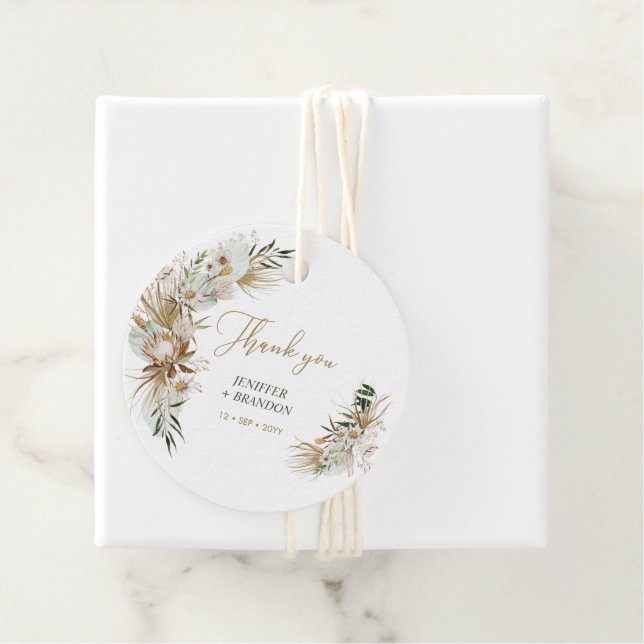 Gold Boho/Bohemisch Wedding Vielen Dank Geschenkanhänger (Beispiel)