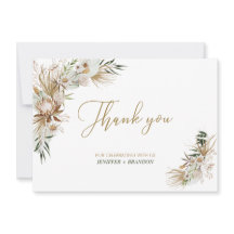 Gold Boho/Boho-Hochzeitsgeschenk Danke Karte