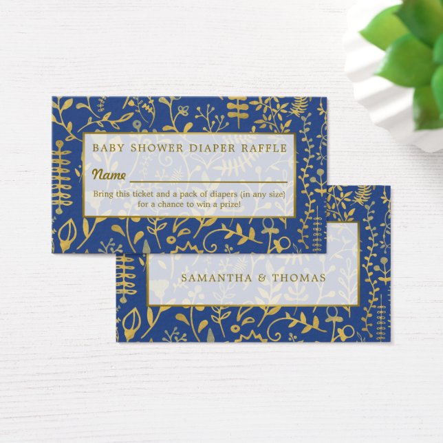 Gold Boho, Floral Diaper Raffle Ticket (Schreibtisch)