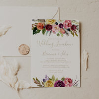 Gold Boho Floral Wedding Luncheon Brautparty