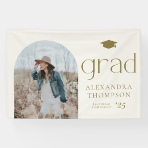 Gold Boho Minimalist Bogen Foto Abitur Banner