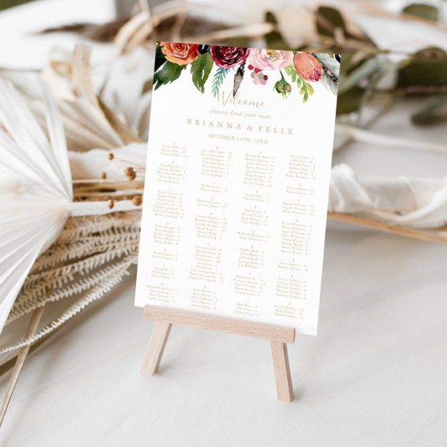 Gold Boho Tropical Alphabetic Seekarte Poster (Von Creator hochgeladen)