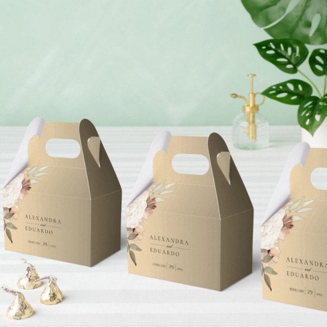 Gold Boho Wildblumen Elegante Hochzeit Geschenkschachtel (Von Creator hochgeladen)