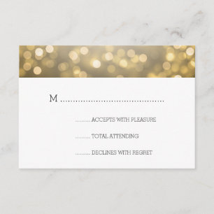 Gold Bokeh beleuchtet elegantes Hochzeit UAWG RSVP Karte