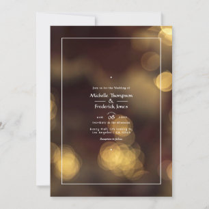 Gold Bokeh Faire-part de mariage