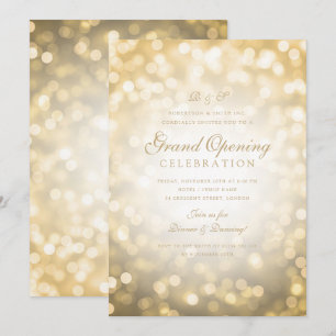 Gold Bokeh Lights Corporate Grand Opening  Einladung