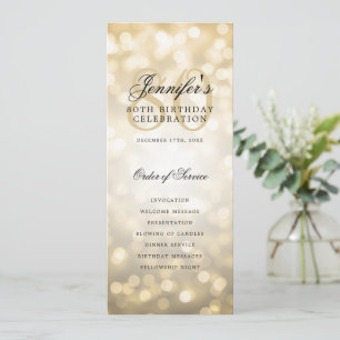 Gold Bokeh Menü+Vielen Dank Einladung
