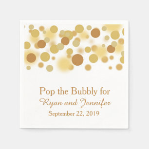Gold Bokeh Personalisiert Wedding Napkins Serviette