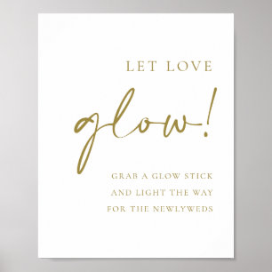 Gold Bold Handritten Script Gelassen Liebe Glow We Poster