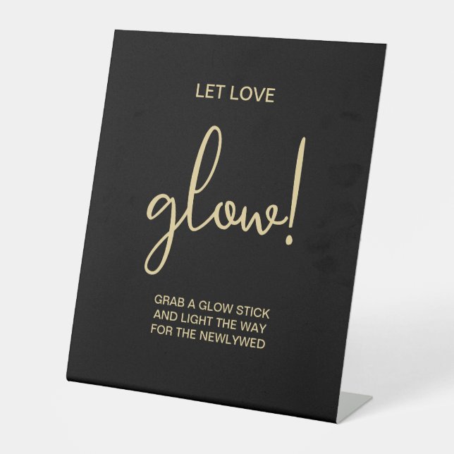 Gold Bold Handritten Script Gelassen Liebe Glow We Sockelschild (Vorderseite)