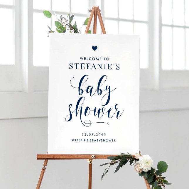 Gold Bold Script Baby Shower Welcome Sign Poster (Von Creator hochgeladen)