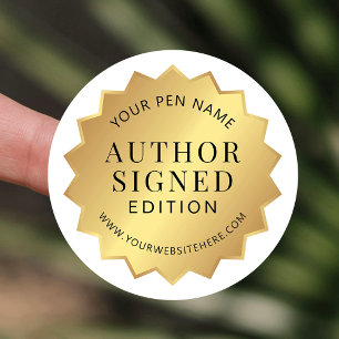 Gold Book Signing Sticker für Autor signed Edition
