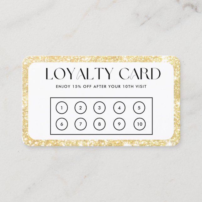 Gold Border Custom Loyalty Card Visitenkarte (Vorderseite)