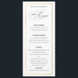 Gold Border Elegante Wedding Menu Card Menükarte<br><div class="desc">Elegantes Hochzeitsmenü, Flachkarte mit bearbeitbarem Titel und Text. Die goldene Grenze verleiht ihr eine Touch von Glasur. Anpassen für jeden Zweck, wie z.B. Programme oder Weinlisten usw. (Geben Sie alle Hauptstädte ein, und fügen Sie einen Leerzeichen zwischen Buchstaben, und doppelten Leerzeichen für diesen "Look"). Matching Artikel in meinem Geschäft verfügbar....</div>