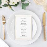Gold Border Elegante Wedding Menu Card Menükarte<br><div class="desc">perfekt für jeden Anlass</div>
