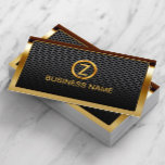Gold Border Monogram Metal Cells Business Card Visitenkarte<br><div class="desc">Deluxe Gold Border Monogram Metallgehäuse Business Card.</div>