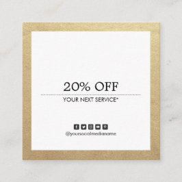 Gold Border Multipurpose Social Media Coupon Quadratische Visitenkarte