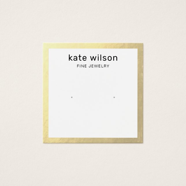 Gold Border Study Earring Display Card (Vorderseite)