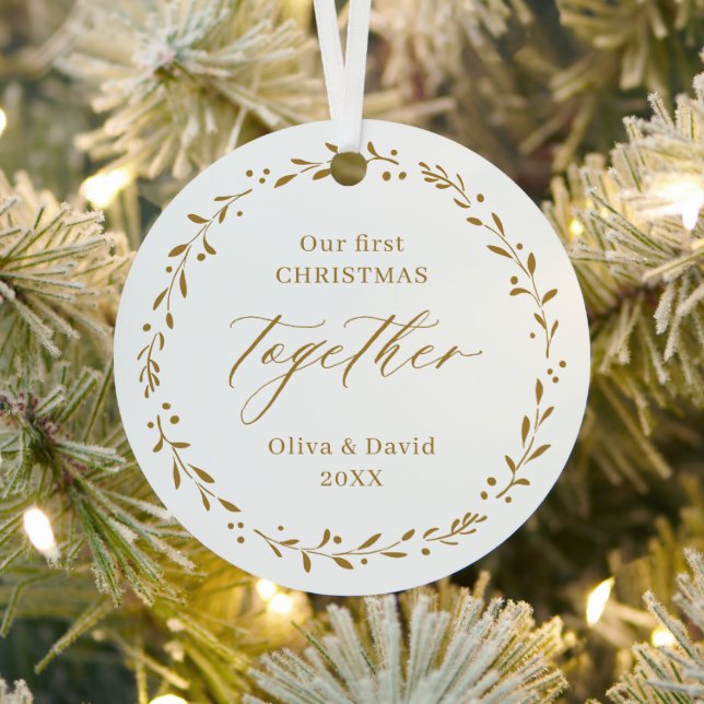 Gold Botanic Unser erstes Weihnachten gemeinsam Ornament Aus Metall (InSitu)