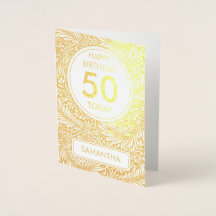 Gold Botanical 50 Heute Geburtstag Real