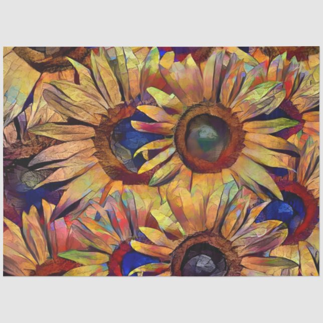 Gold Bouquet Sonnenblumen Collection Seidenpapier (Vorderseite)