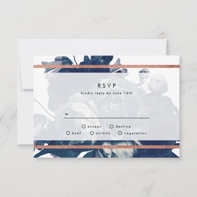 Gold Bouquet Wedding RSVP Card für Rose Karte (Vorderseite)