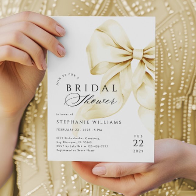 Gold Bow Bridal Dusche Einladung (Von Creator hochgeladen)