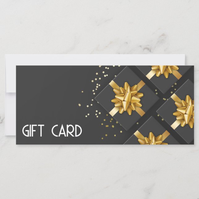 Gold Bow Festivals Moderne Black Geschenkboxen Gif (Vorderseite)