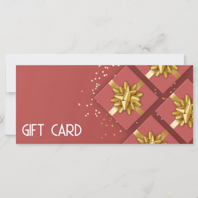 Gold Bow Festivals Moderne Rote Geschenkboxen Gesc (Vorderseite)