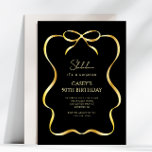 Gold Bow Ribbon Surprise 50th Birthday Invitation Einladung<br><div class="desc">Create your own Gold Bow Ribbon Surprise 50th Birthday Invitation! Personalize this design with your own text. You can further customize this design by selecting the "Edit Details" button if desired.</div>
