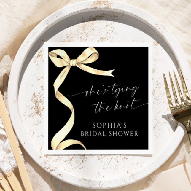 Gold Bow Sie bindet das Brautparty des Knotens Serviette (Von Creator hochgeladen)