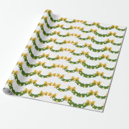 Gold Bows and Boughs Weihnachtsgeschenkpapier Geschenkpapier