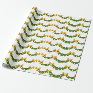 Gold Bows and Boughs Weihnachtsgeschenkpapier Geschenkpapier
