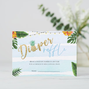 Gold Boy Aloha Babydusche Windelwaschkarte Einladung