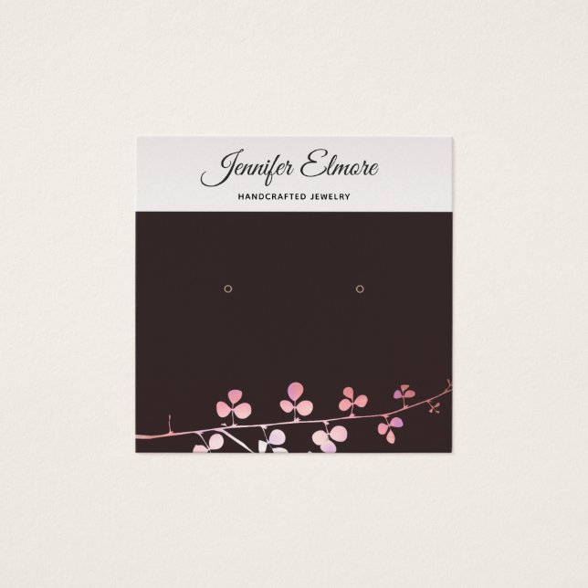 Gold Branch Black Earring Studs Display Holder (Vorderseite)