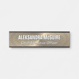 Gold Brass Look Etched Mandala Office Türschild