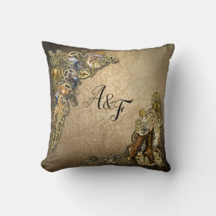 Gold & Brass Steampunk Skulpturen Hochzeitsgeschen Kissen