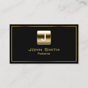Gold Briefmarke Podiatrist Dark Business Card Visitenkarte
