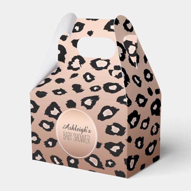 Gold Bronze Black Leopard Print Ombre Geschenkschachtel (Vorderseite)